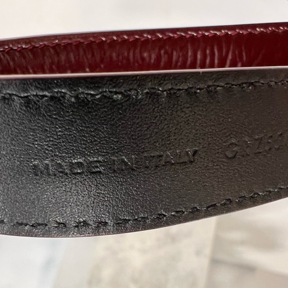 Saint Laurent Cassandre Thin Belt With Square Buckle In Shiny Leather - Picture 10 of 10
